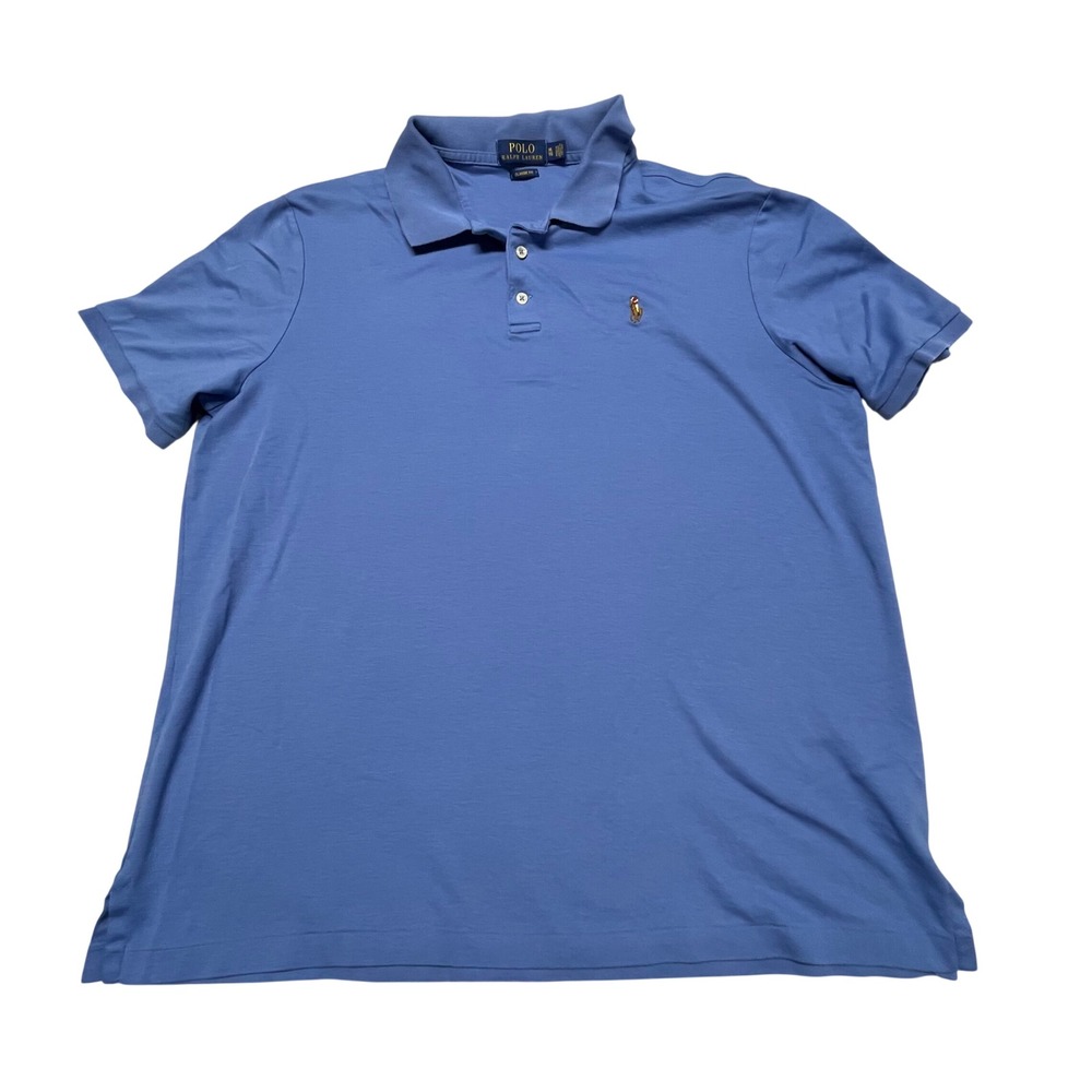 Polo Ralph Lauren Short Sleeve Polo Shirt‎ Mens XL Blue Classic Fit Embroidered